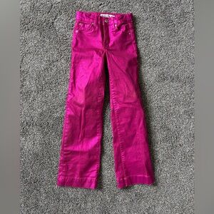 Girls Metallic Pink Trouser Jeans
